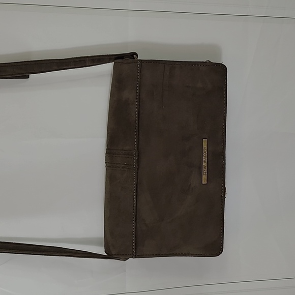 STEVE Madden Green Faux Suede Boho Shoulder Bag Purse with Chain Detail Festival - Picture 7 of 13